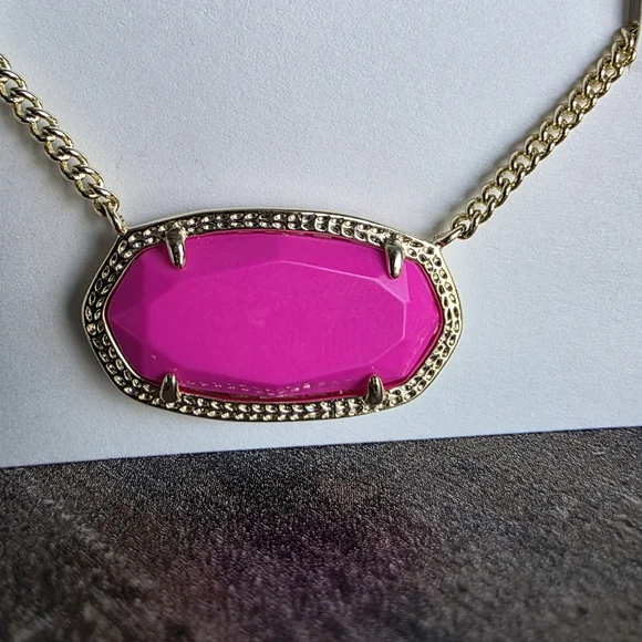 Kendra Scott Gold Necklace with Pink Pendant - Picture 3 of 5